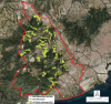 Mapa de les AGP definides per la Diputació de Barcelona contra incendis forestals en l’àmbit de Muntanyes del Baix